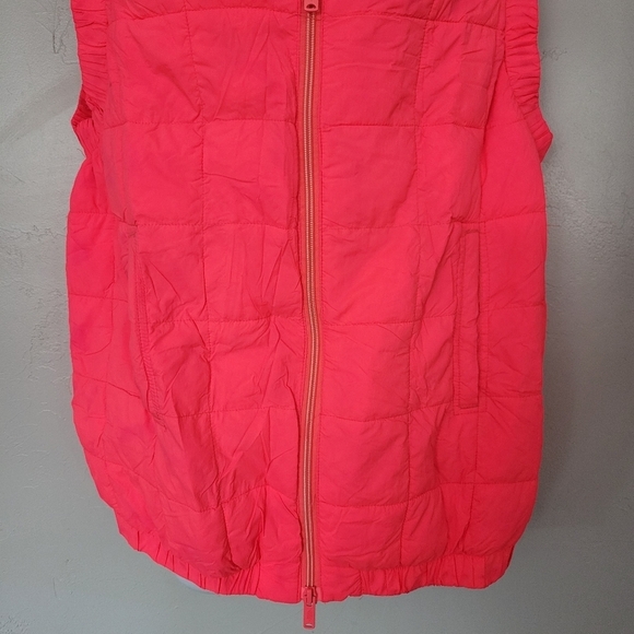 Free People Movement Women's Small Neon Pink Quilted Puffer Vest Double Zipper - Picture 5 of 10